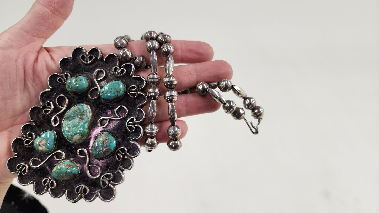 Large Turquoise Cluster Necklace