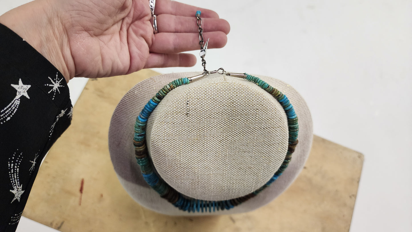 Turquoise Disc Necklace