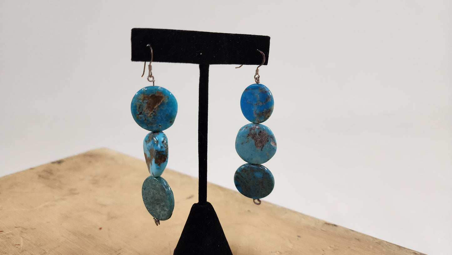 Turquoise Disc Earrings