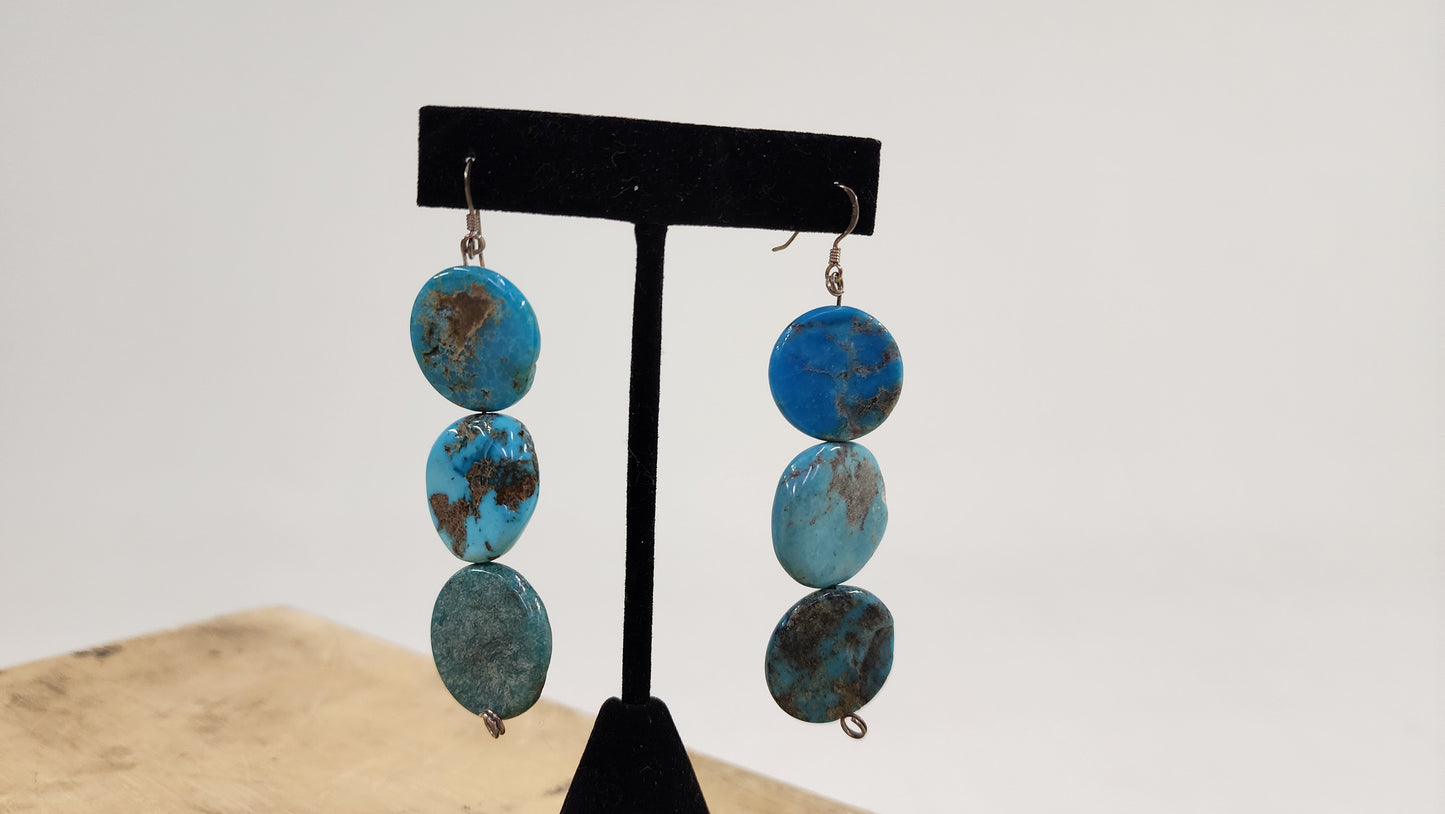 Turquoise Disc Earrings