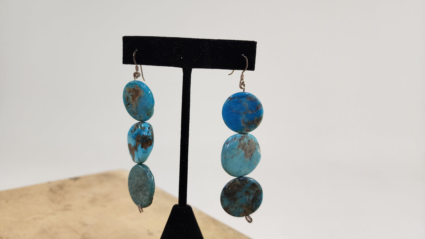 Turquoise Disc Earrings