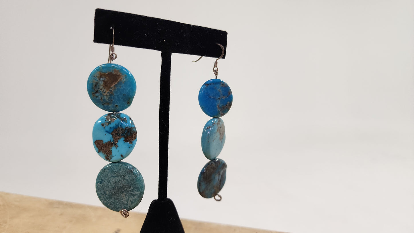 Turquoise Disc Earrings