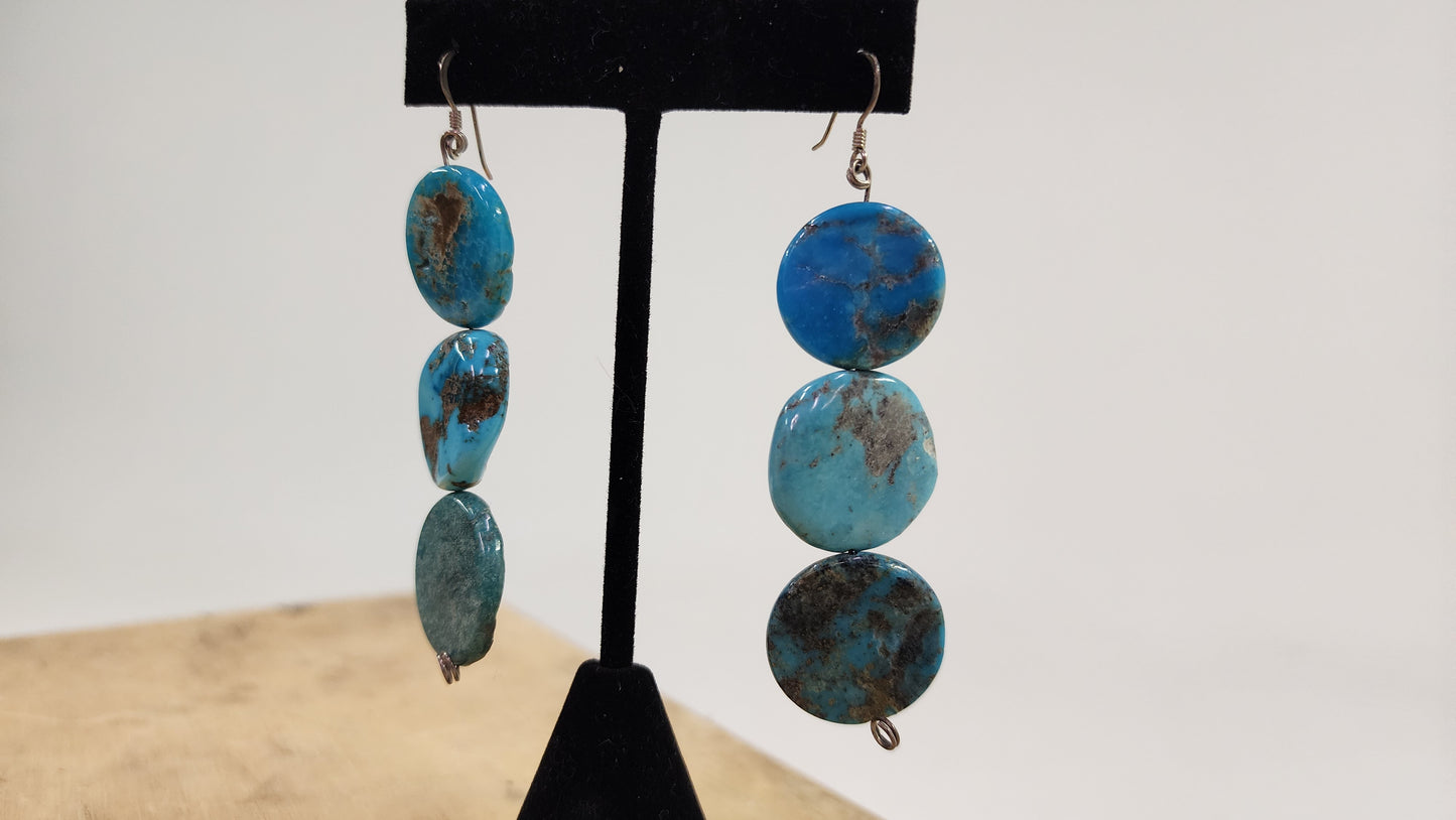 Turquoise Disc Earrings