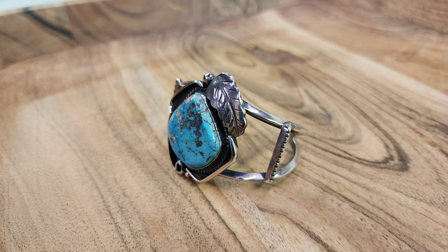 Turquoise Feather Cuff