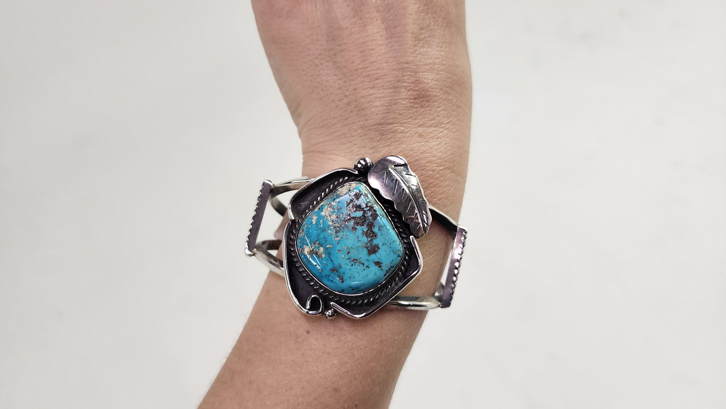 Turquoise Feather Cuff