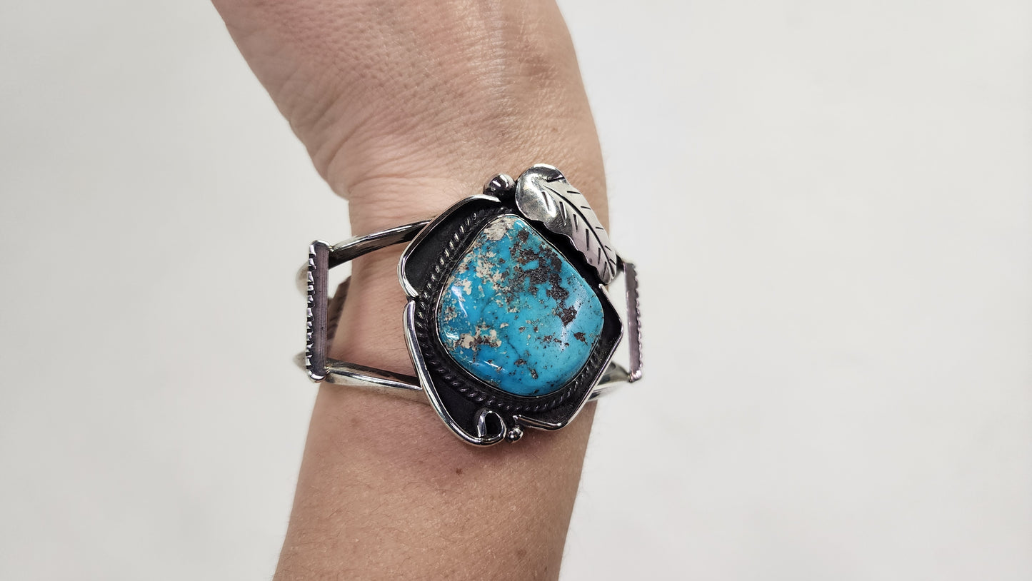 Turquoise Feather Cuff