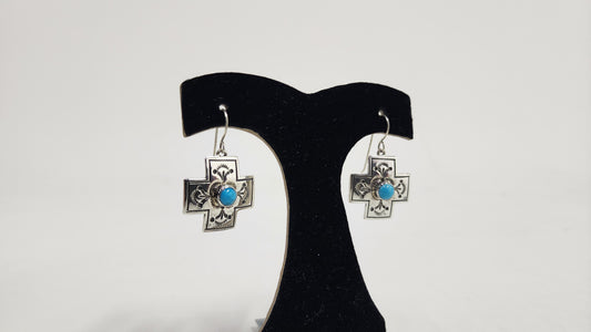 Turquoise Cross Earrings