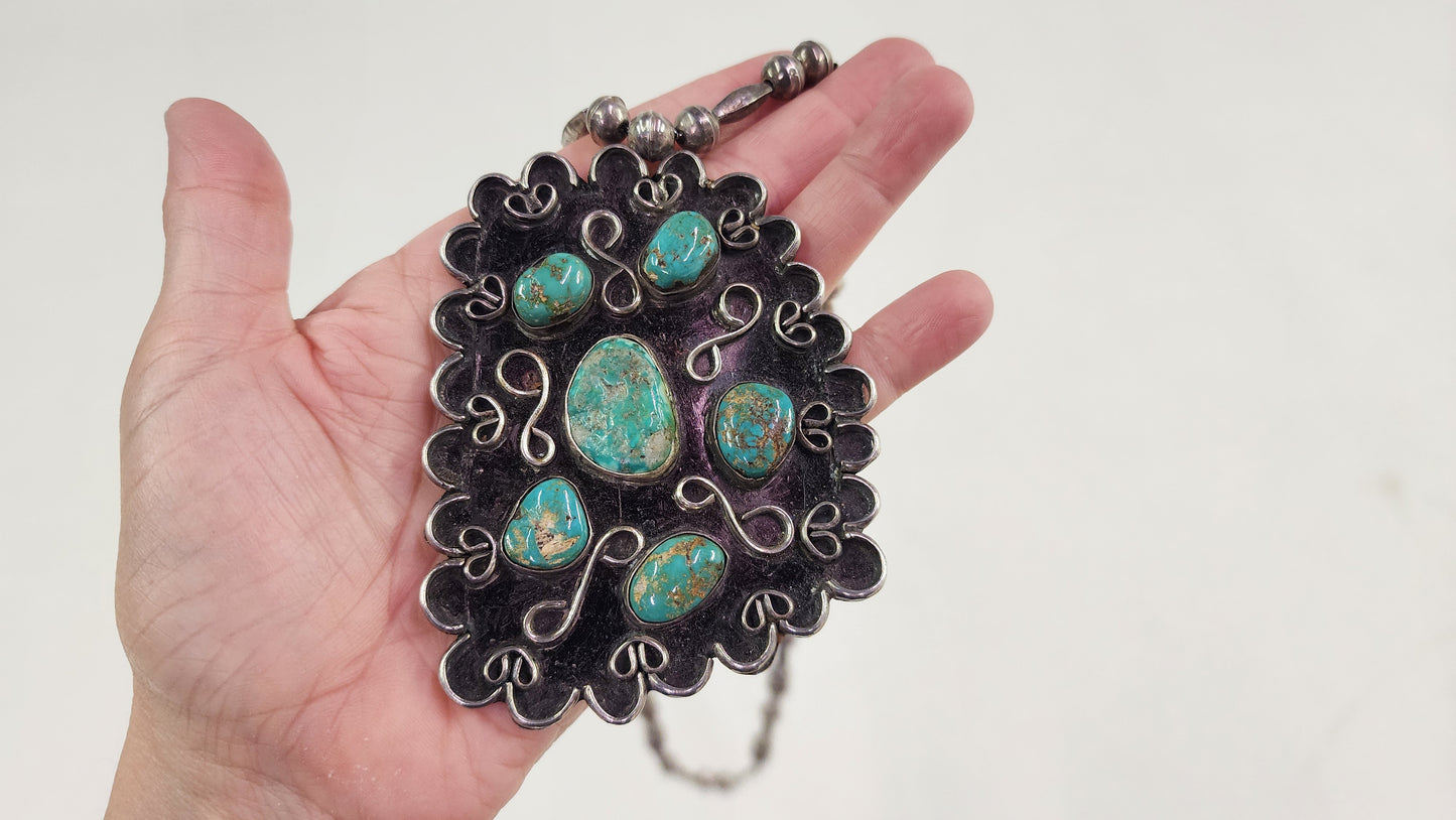 Large Turquoise Cluster Necklace
