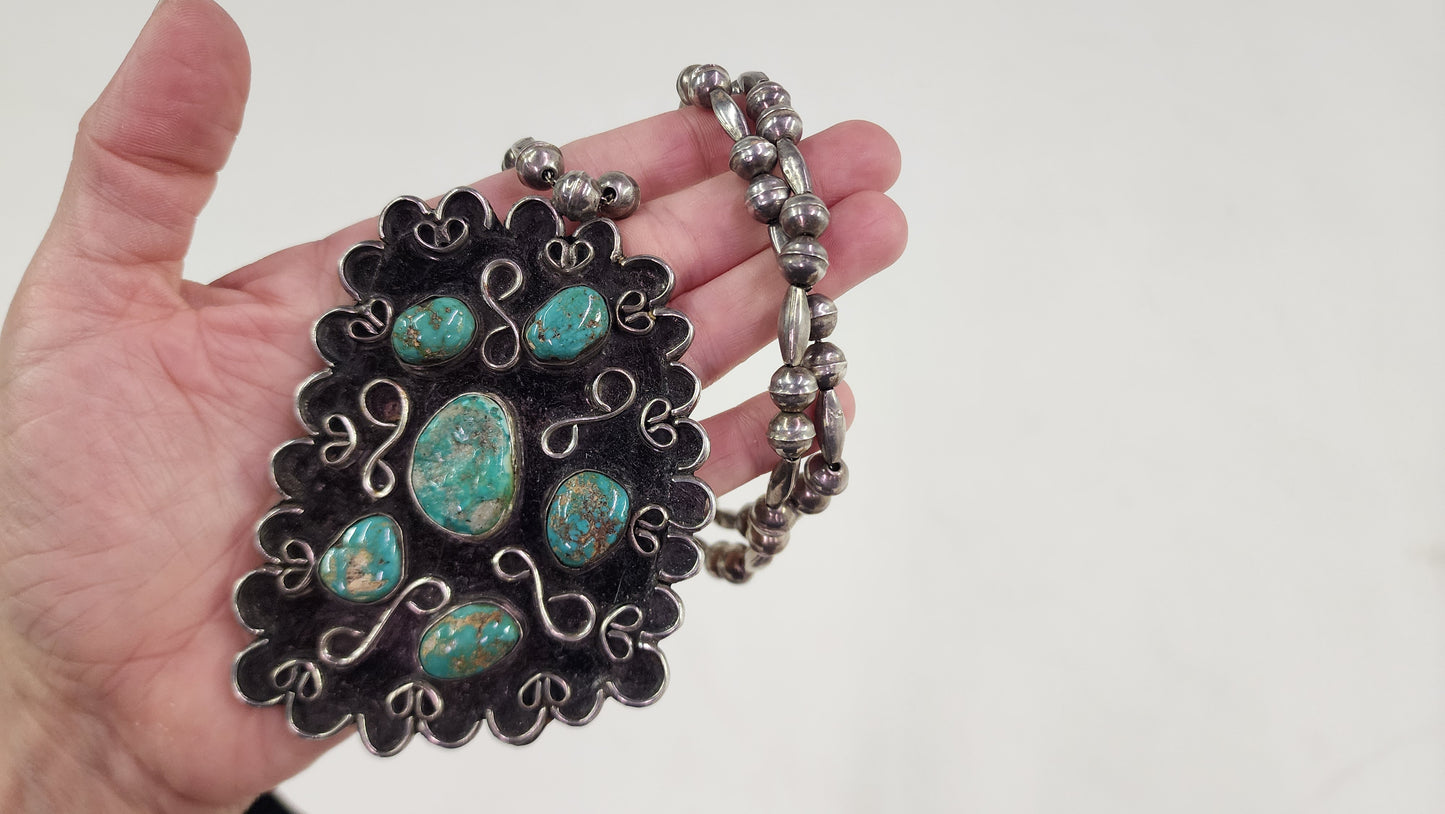 Large Turquoise Cluster Necklace