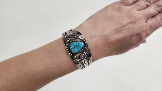Turquoise & Sterling Silver Cuff Bracelet