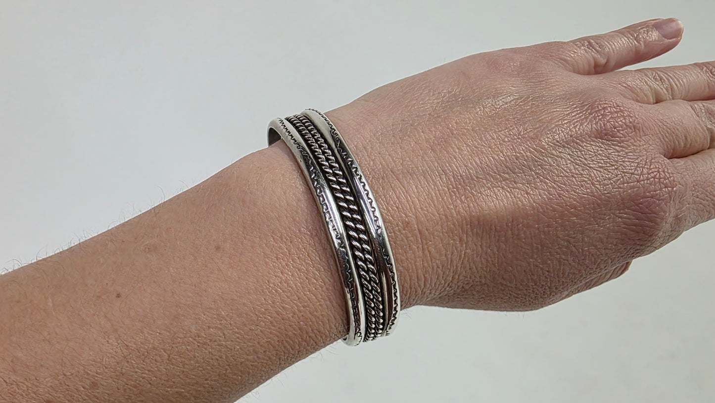Sterling Silver Layered Cuff