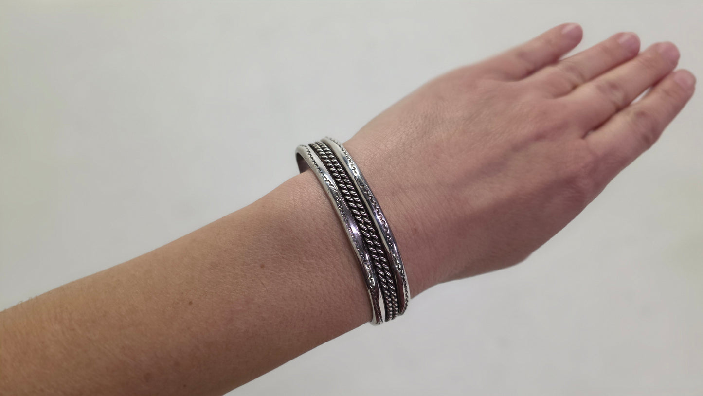 Sterling Silver Layered Cuff