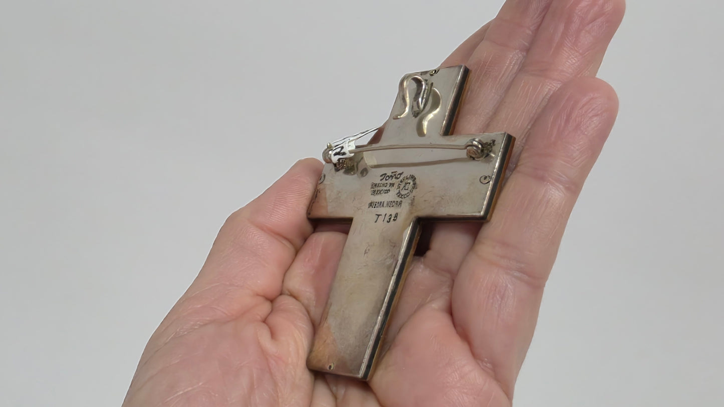 Vintage Mexican Cross Pendant/ Pin