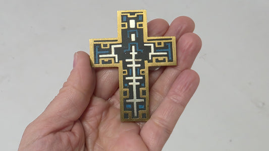 Vintage Mexican Cross Pendant/ Pin