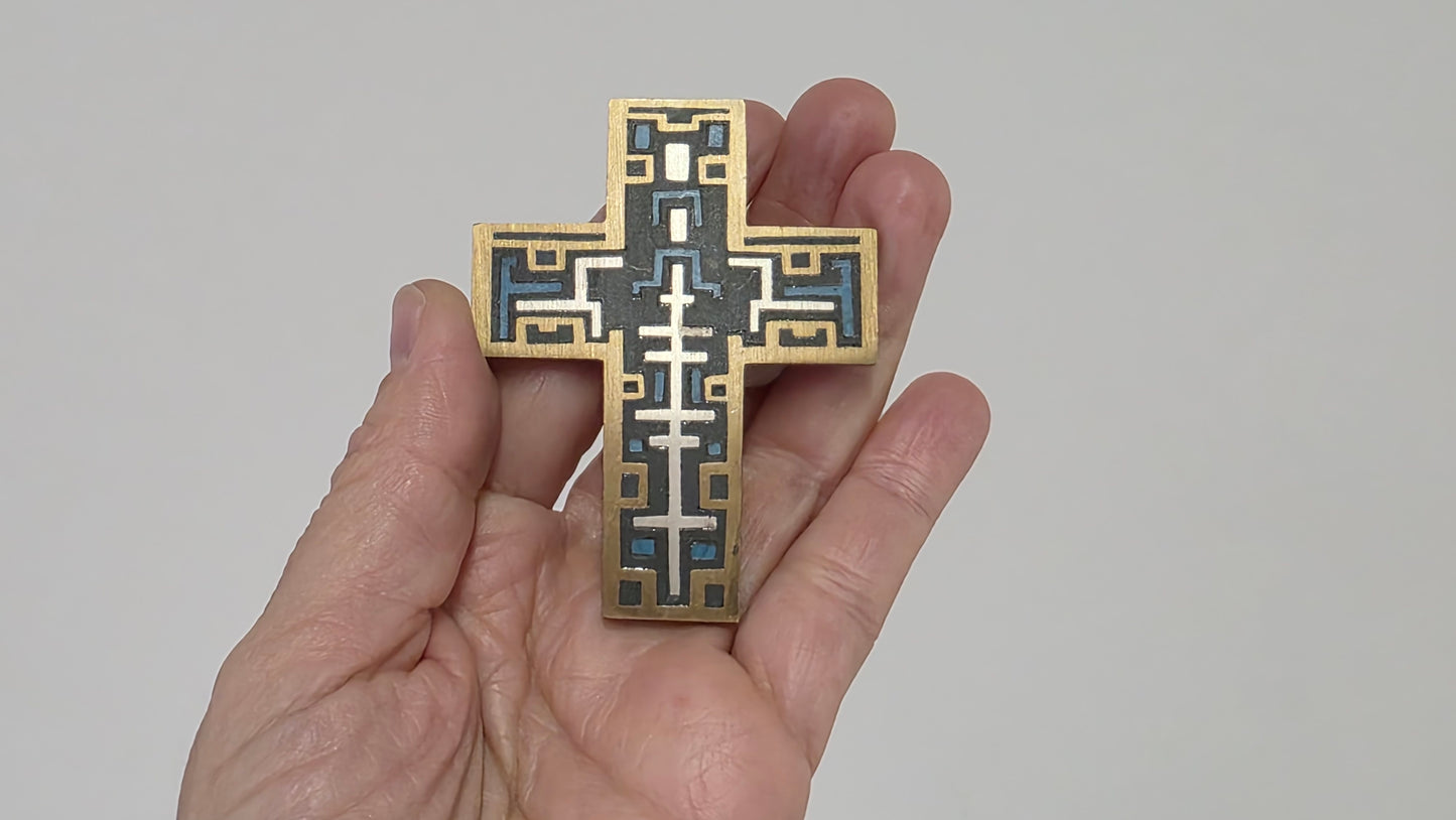Vintage Mexican Cross Pendant/ Pin
