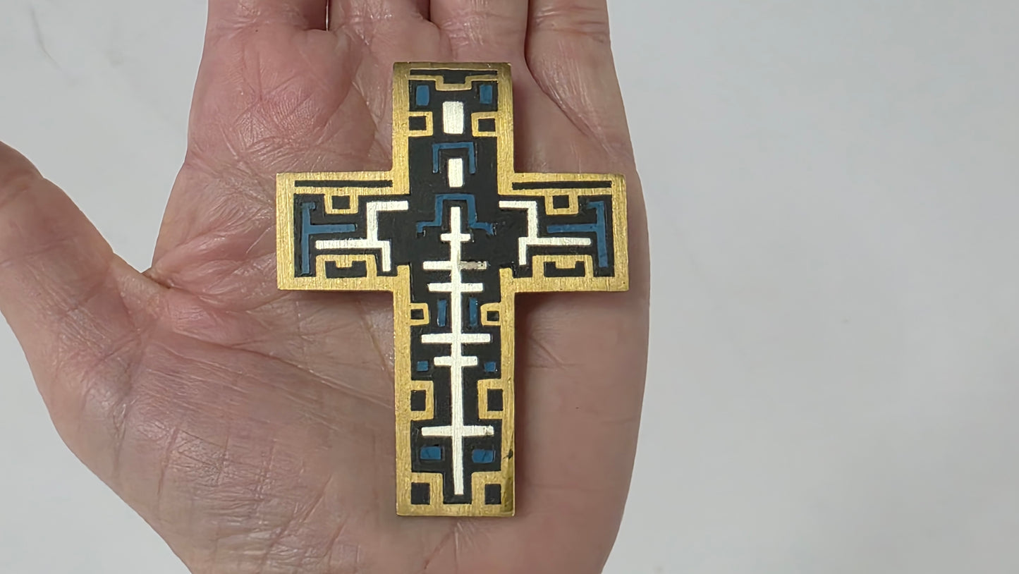 Vintage Mexican Cross Pendant/ Pin