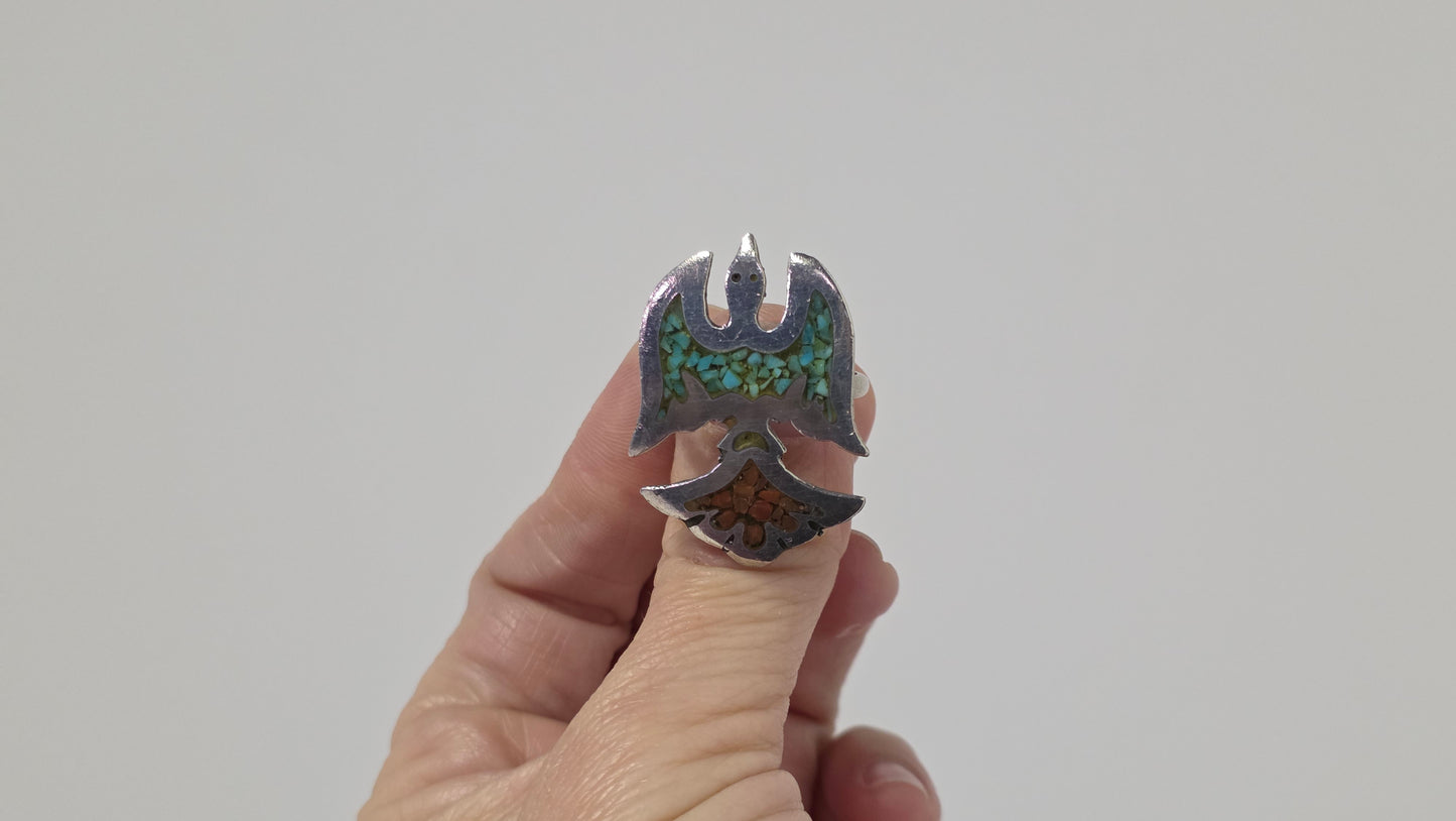 Peyote Bird Chip Inlay Ring