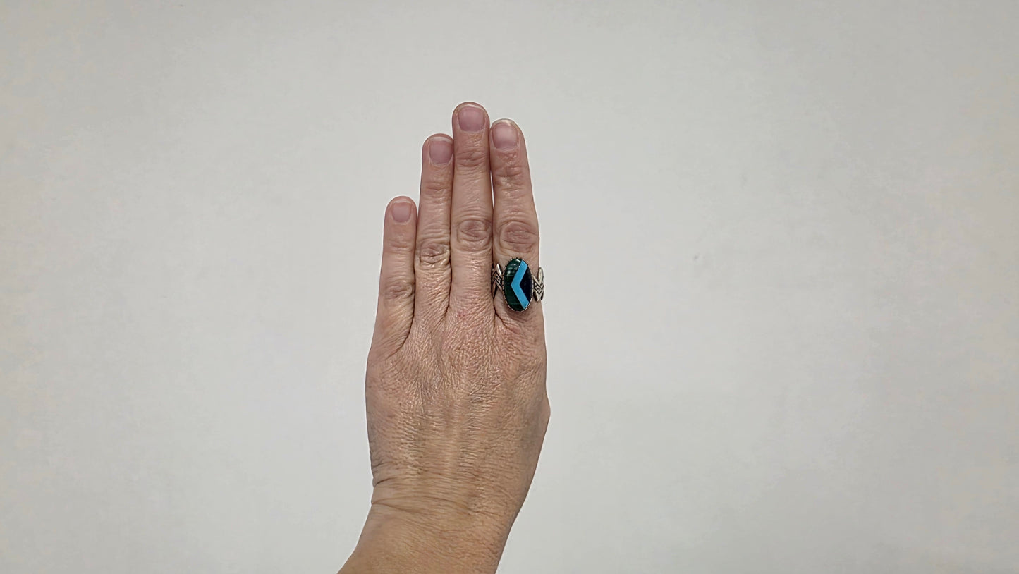 Malachite, Turquoise, Lapis Ring