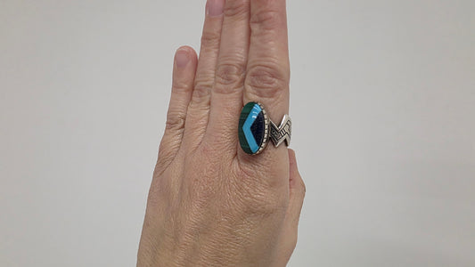 Malachite, Turquoise, Lapis Ring
