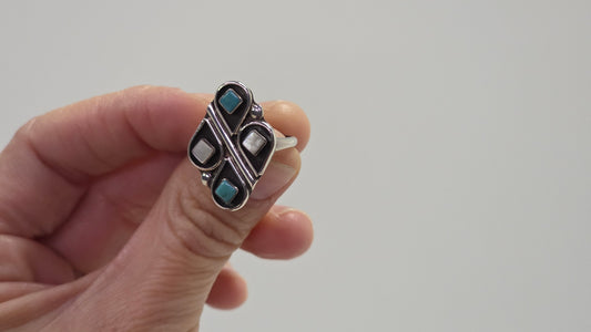 Zuni Mother of Pearl and Turquoise Ring